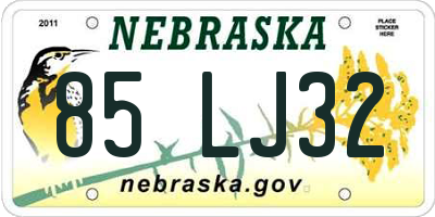 NE license plate 85LJ32