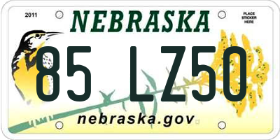 NE license plate 85LZ50