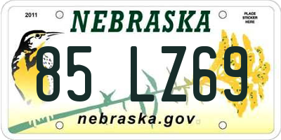 NE license plate 85LZ69