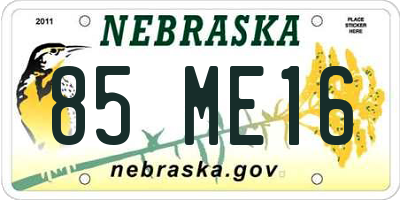 NE license plate 85ME16