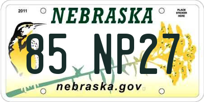 NE license plate 85NP27