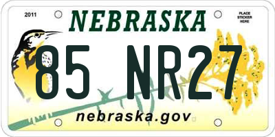 NE license plate 85NR27