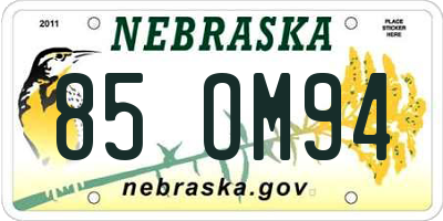NE license plate 85OM94