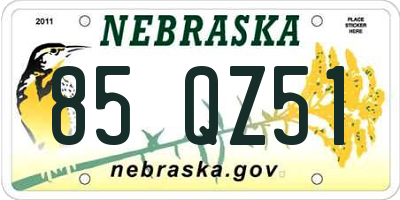 NE license plate 85QZ51