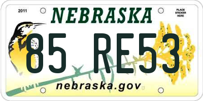 NE license plate 85RE53