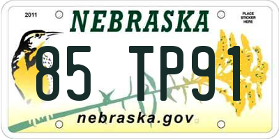 NE license plate 85TP91