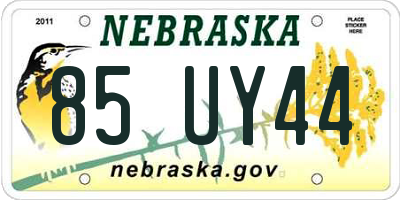 NE license plate 85UY44