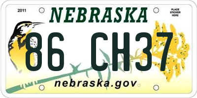 NE license plate 86CH37
