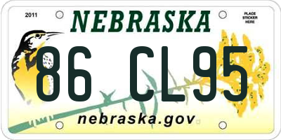 NE license plate 86CL95