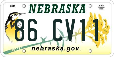 NE license plate 86CV11