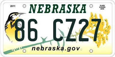 NE license plate 86CZ27