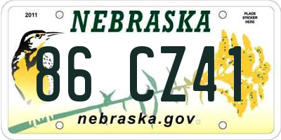 NE license plate 86CZ41