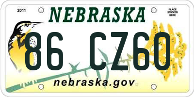 NE license plate 86CZ60