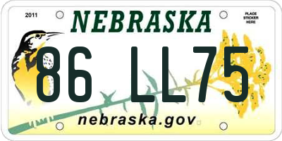 NE license plate 86LL75