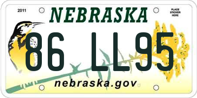 NE license plate 86LL95