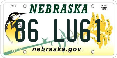 NE license plate 86LU61