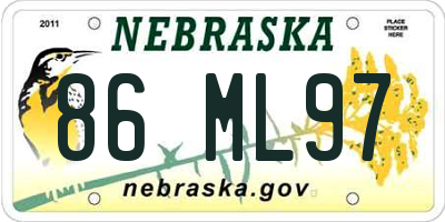 NE license plate 86ML97