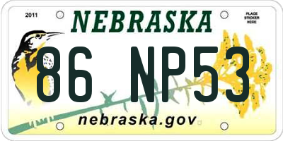 NE license plate 86NP53