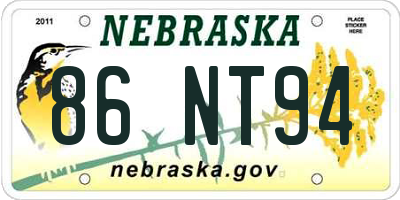 NE license plate 86NT94