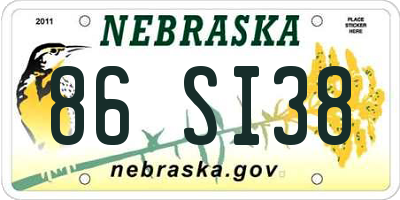 NE license plate 86SI38