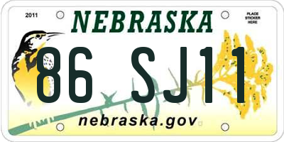 NE license plate 86SJ11