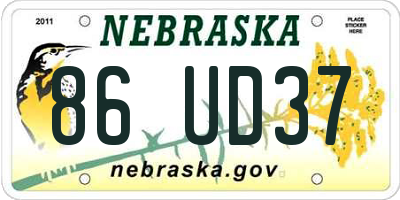 NE license plate 86UD37