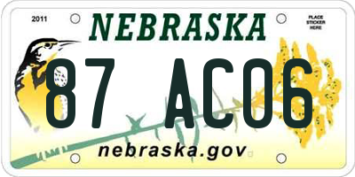 NE license plate 87AC06