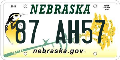 NE license plate 87AH57