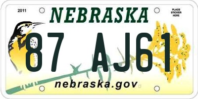 NE license plate 87AJ61