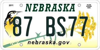 NE license plate 87BS77