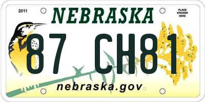 NE license plate 87CH81