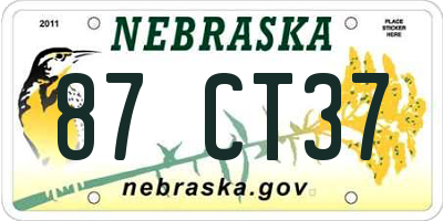 NE license plate 87CT37