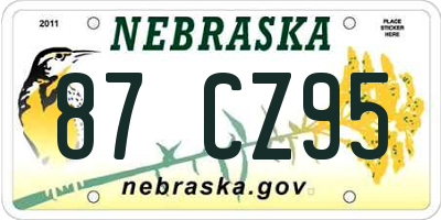 NE license plate 87CZ95