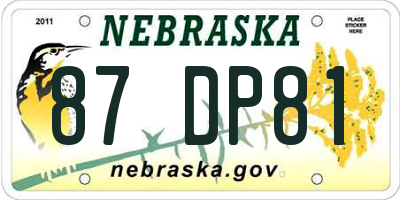 NE license plate 87DP81