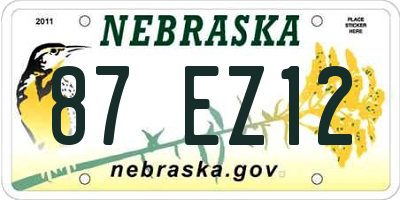 NE license plate 87EZ12