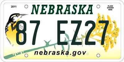 NE license plate 87EZ27