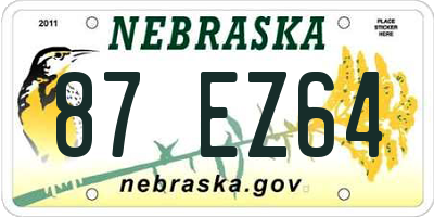 NE license plate 87EZ64