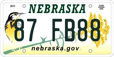 NE license plate 87FB88