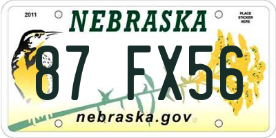 NE license plate 87FX56