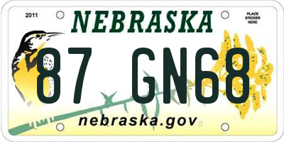 NE license plate 87GN68