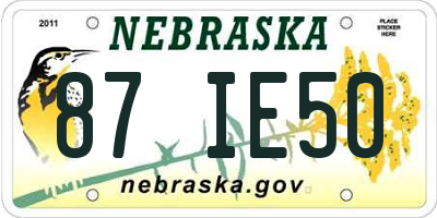 NE license plate 87IE50