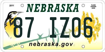 NE license plate 87IZ06
