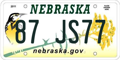 NE license plate 87JS77