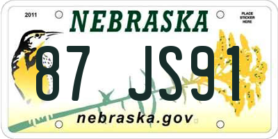 NE license plate 87JS91