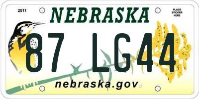 NE license plate 87LG44