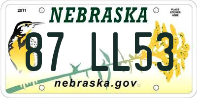 NE license plate 87LL53