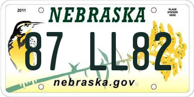 NE license plate 87LL82