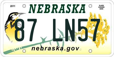 NE license plate 87LN57
