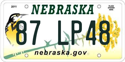 NE license plate 87LP48