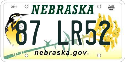 NE license plate 87LR52